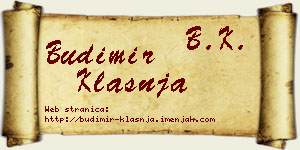 Budimir Klašnja vizit kartica
